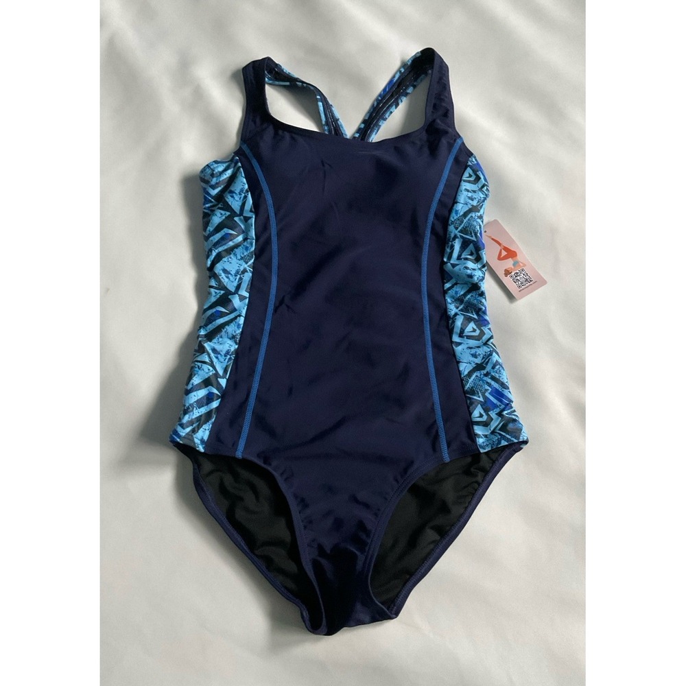 Charmo One Piece Swimsuit Racerback Sport Lap Swimming Suit Size S